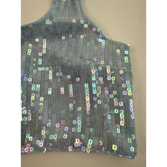 Victoria's Secret Sequin Shimmer Wire Free Side Zip Blue Bralette Bra  Size XXL - Picture 4 of 10